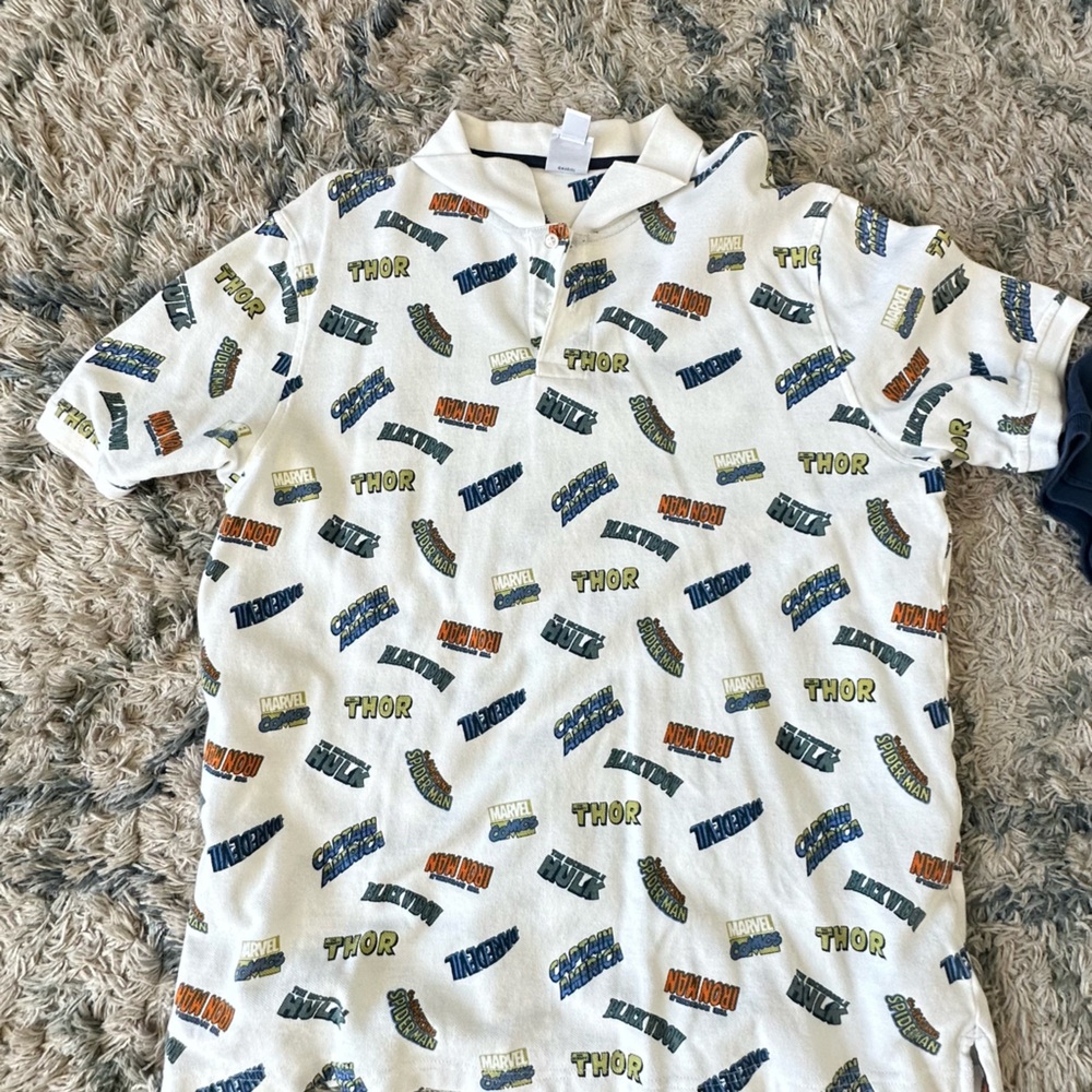 Amazon White Graphic Polo Shirt